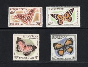 Laos (1965) #101-03, C46 Butterflies VF LH Scott Cat. $24.25 (2025)
