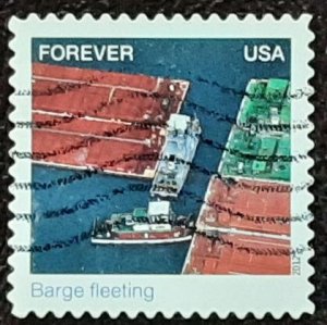 US Scott # 4710l; used (45c) Barge Fleeting from 2012; XF centering; off paper