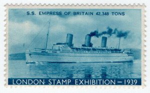 (I.B) Cinderella Collection : Stamp Exhibition 1939 (SS Empress of Britain)