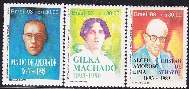 Brazil Scott 2427-2429  MNH** 1993 Poet set