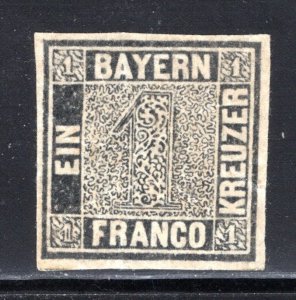 Bavaria #1  no gum,  VF, Unused,  CV$1000.00  ....   0530001