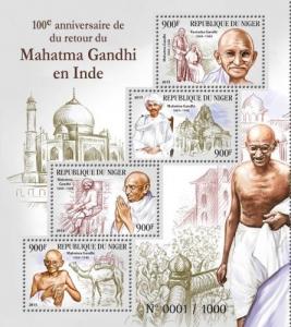 Mahatma Gandhi India Independence Politics Niger MNH stamp set