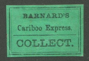 CANADA CINDERELLA cc5080 BARNARD'S CARIBOO EXPRESS LABEL FORGERY
