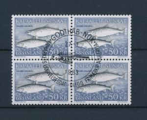 [48090] Greenland 1983 Marine life Fish Block of 4 Used FDC Cancel