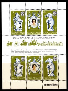 SWAZILAND 1978 Sc#302 Coronation Anniversary Q.E.II/ELEPHANT  Sheetlet (6) MNH