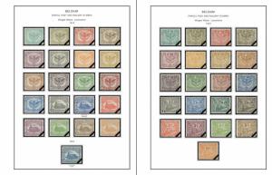 COLOR PRINTED BELGIUM RAILWAYS POST 1879-1987 STAMP ALBUM PAGES (54 ill. pages)