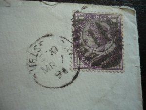 Great Britain - Victorian Cover - Scott#89 - Chelsea to Warrington - 1891