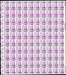 1286, MNH 10¢ Massive Misperf Freak Error Sheet of 100 Stamps * Stuart Katz