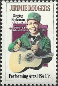 # 1755 MINT NEVER HINGED ( MNH ) JIMMIE RODGERS AND LOCOMOTIVE