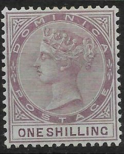 DOMINICA SG26 1890 1/= DULL MAGENTA MTD MINT 