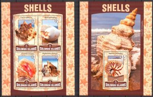 Solomon Islands 2016 Sea Shells Sheet + S/S MNH