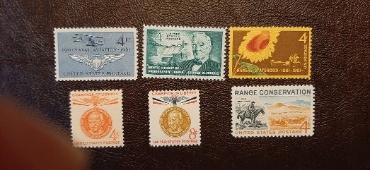 US Scott # 1174-1190; 17 Mint stamps of 1961; MNH, og, F/VF centering