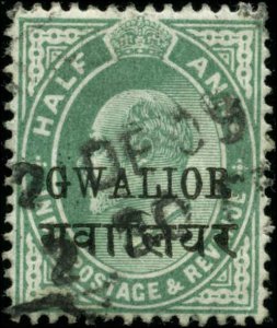 India, Convention States, Gwalior Scott #49 SG #64 Used