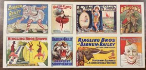 4898-4905b Vintage circus posters stamps, 2014 Block of 8 Forever Stamps imperf