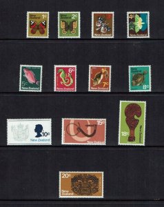 New Zealand: 1973, Reprint of definitives no watermark paper, MNH set.