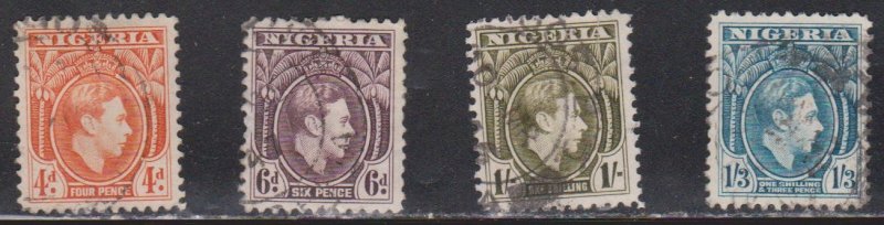 NIGERIA Scott # 59-62 Used - KGVI Definitives