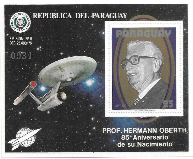 1979   PARAGUAY  -  PROFESSOR HERMANN OBERTH  -    MNH