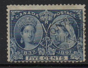 Canada Sc 54 1897 5c deep blue Victoria Jubilee stamp used