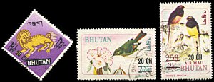 Bhutan 115-115R, postally used, 20ch Surcharges, complete set of 19