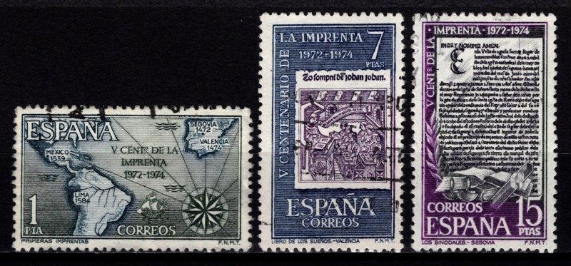 Spain 1973 500th Anniv. of Printing in Spain, Set [Used]