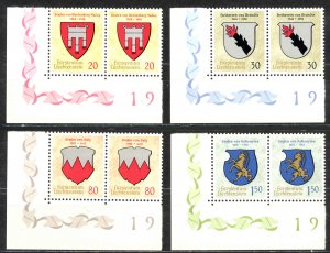 Liechtenstein Sc# 386-389 MNH pair 1964 Coats of Arms