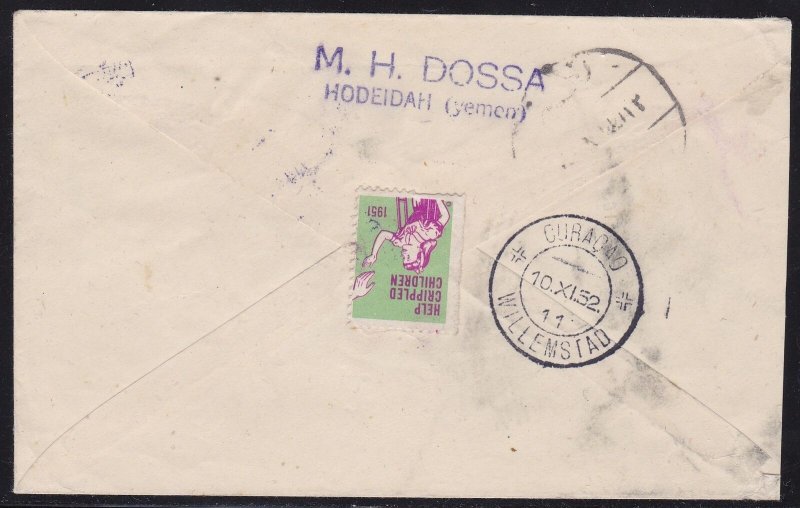1952 Yemen (Kingdom And Imamate) - Sg 34 Letter From Hodeida To Curacao - Ver