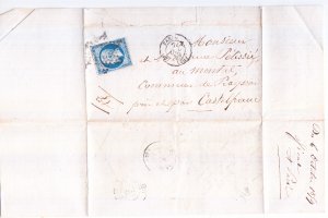 France   #28  Cover 1859 w/Contents