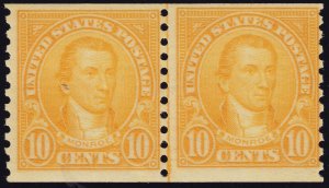 US Scott 603 Coil Line Pair Mint NH OG Lot AC4032