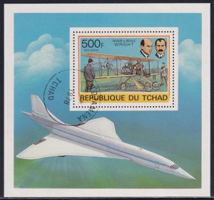 Chad 1978 Sc C237 First Powered Flight Wilbur & Orville Wright Stamp SS CTO NH