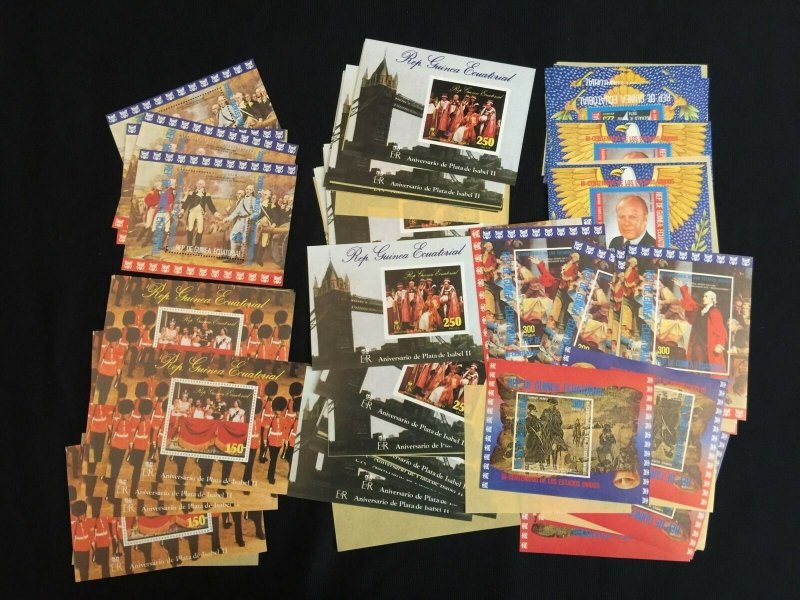 Guinea Ecuatorial Religion Trains Olympics Sport Space Art MNH Sheets x145(GUxyz