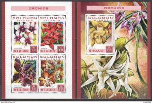 2016 Solomon Islands Orchids Plants Flowers #3881-85 1+1 ** Ls571