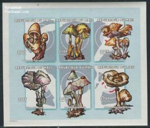 Mali 2000, Mushrooms 6v m/s, Imperforated, MNH