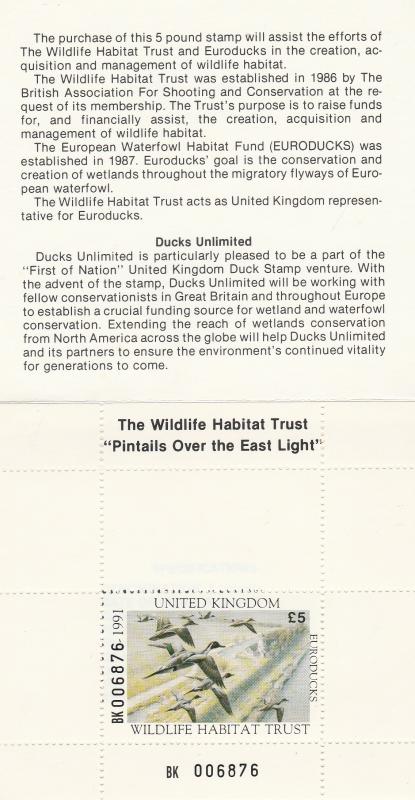 United Kingdom Wildlife Presentation Bklt 1991 (S2091L)