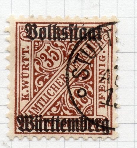 Wurttemberg 1919 Official Early Issue Fine Used 35pf. Optd 291500 