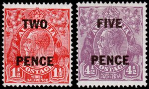 Australia Scott 106-107 (1930) Mint H VF, CV $12.90 M