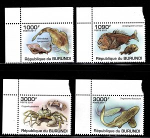 Burundi Scott 892-895 MNH** Pre-historic marine life set