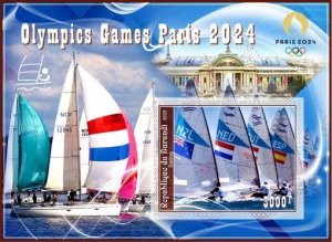 Stamps. Olympic Games Paris 2024 2020 year, 6 sheets  perforated  NEW