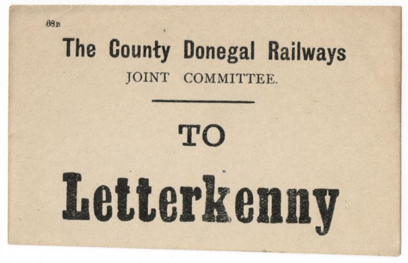 (I.B) County Donegal Railways Joint Committee : Parcel Label (Letterkenny)