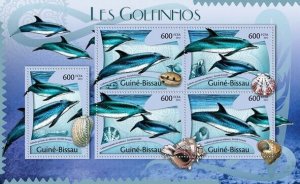 Guinea 2012 MNH - Dolphins. Y&T 4161-4165, Mi 5770-5774