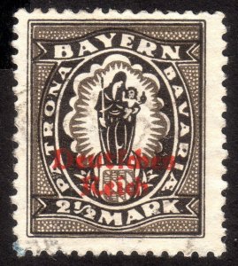 1920, Germany Bavaria, 2 1/2 Mk, Used, Sc 270, Mi 133I