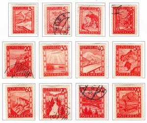 Austria #500-511 used, CV$ 32.00