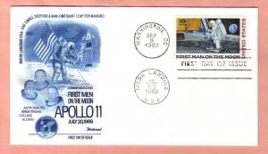 USA #C76-290-FDC-1st Moon Landing-Fleetwood blue cachet Re-issue ( For A Man)