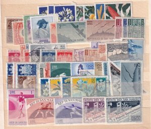 SA22d San Marino 1930's - 1950's selection of used and hinged stamps