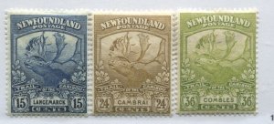 Newfoundland 1919 Caribou 15, 24, and 36 cents mint o.g. hinged