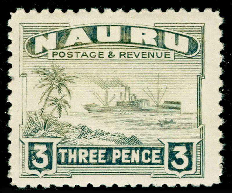 NAURU SG31B, 3d greenish grey, NH MINT.