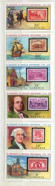 Liberia 703-08 MNH VF imperf. US bicent.