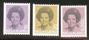 Netherlands Scott 634-636 MNH** Queen Beatrix coils CV$10.60