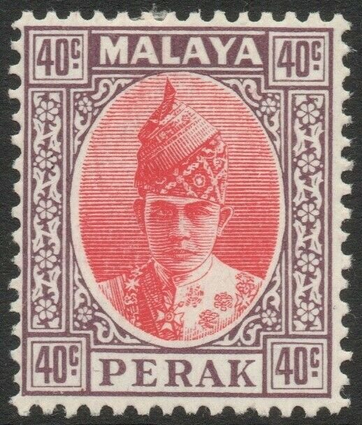 PERAK-1938-41 40c Scarlet & Dull Purple Sg 117 MOUNTED MINT V45250