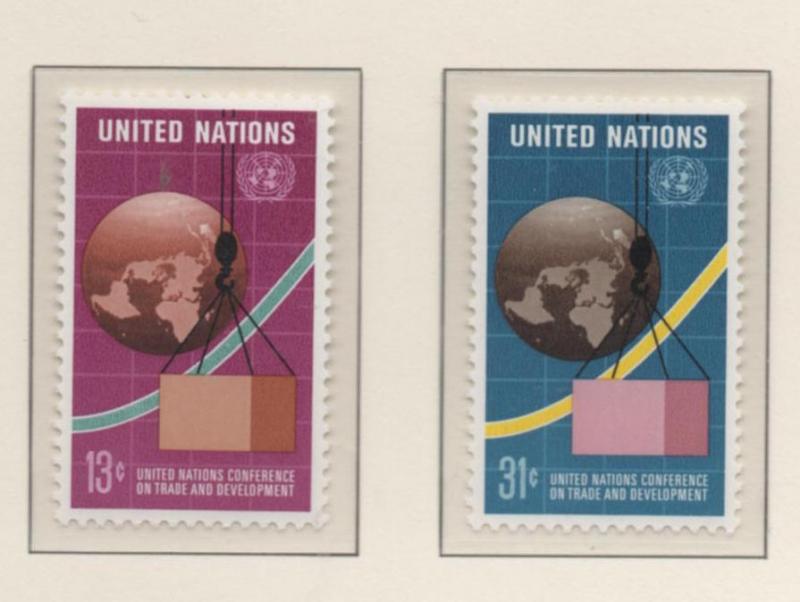 SCOTT   274-275  singles    MNH UN New York 1976