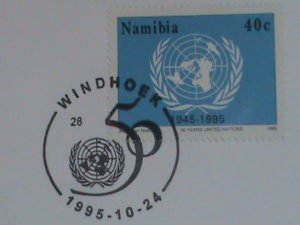 NAMBIA STAMP-1995-SC#792 50TH ANNIVERSARY OF UNITED NATION. FDC MINT